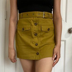 Olive Button Down A-line Skirt! Never worn!